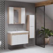 Denko Mostar 35 cm MDF ve Beyaz Lake Banyo Boy Dolabı, Çamaşırlık - 2