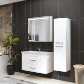Denko Girne 35 cm MDF Beyaz Banyo Boy Dolabı - 2