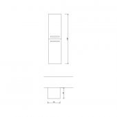 Denko Girne 35 cm MDF Beyaz Banyo Boy Dolabı - 3