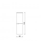 Denko Motta 35 cm Asma MDF Beyaz Banyo Boy Dolabı - 3