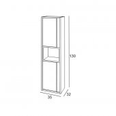 Denko Matia 35 cm MDF Retro Gümüş Banyo Boy Dolabı - 3