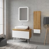 Denko Taylan 30 cm MDF Beyaz Banyo Boy Dolabı - 2