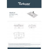 Cerastyle Turkuaz Arte Etajerli Lavabo 75X45 Cm - 5