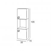 Denko Verona 35 cm MDF Bronz-Gri Banyo Boy Dolabı - 3