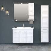 Orka Perge 35 cm Beyaz Banyo Boy Çamaşır Dolabı - 2