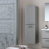 Orka Nuvola 40 cm Parlak Gri Banyo Boy Çamaşır Dolabı - 1