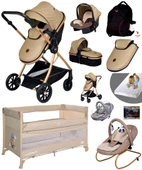 Baby Home Yeni Full Takım 10 In 1 940 Travel Sistem Bebek Arabası Lorelli Anne Yanı Oyun Parkı Park Yatak Beşik Ve Sallanır Ana Kucağı - 4