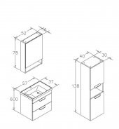 Orka Nova 60 cm MDF Morgana Kiraz Banyo Dolabı Takımı, Boy Dolabı thumbnail 4