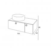 Denko Oris 100cm MDF Bronz Banyo Dolabı Alt Modül, Seramik Lavabo - 3