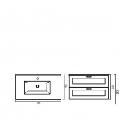 Denko Beyoğlu 85 cm MDF Gri Banyo Dolabı Alt Modül ve Lavabo thumbnail 3