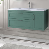 Denko Beyoğlu 100 cm MDF Mat Yeşil Banyo Dolabı Takımı, Boy Dolap - 2