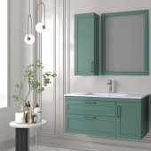 Denko Beyoğlu 100 cm MDF Mat Yeşil Banyo Dolabı Takımı - 1