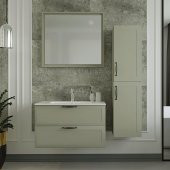 Denko Beyoğlu 85 cm MDF Gri Banyo Dolabı Takımı ve Boy Dolabı thumbnail 1