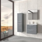 Orka Nuvola 65 cm Parlak Gri Banyo Dolabı Alt Modül ve Lavabo thumbnail 2