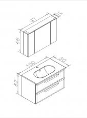 Orka Nuvola 100 cm Beyaz Banyo Dolabı Alt Modül ve Lavabo - 4