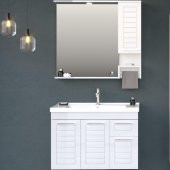 Orka Perge 100 cm Beyaz Banyo Dolabı Alt Modül ve Lavabo - 2