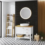 Denko Smarto 95 cm MDF Beyaz Banyo Dolabı Alt Modül ve Lavabo - 2