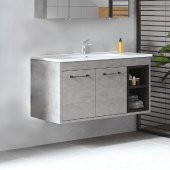 Denko Latte 100 cm MDF Retro Gümüş Banyo Dolabı Alt Modül, Lavabo - 1