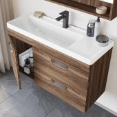 Orka Nova 100 cm İskoç Ceviz Banyo Dolabı Alt Modül, Lavabo thumbnail 3