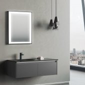 Orka Lisbon 110 cm MDF Mat Antrasit Banyo Dolabı Takımı - 1