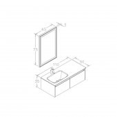 Orka Lisbon 110 cm MDF Antrasit Banyo Dolabı Takımı ve Boy Dolabı - 3