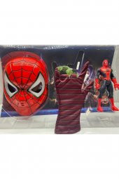 Spider Man Figür Örümcek Adam Oyuncak Figür,ışıklı Maske Ve Eldiven 3lü Örümcek Adam Set - 1