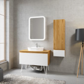 Denko Taylan 85 cm MDF Beyaz Banyo Dolabı Takımı ve Boy Dolabı thumbnail 1