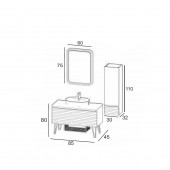 Denko Taylan 85 cm MDF Beyaz Banyo Dolabı Takımı ve Boy Dolabı thumbnail 3