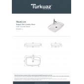 Turkuaz Nova Tezgah Üstü Lavabo 70 Cm - 4