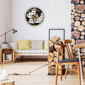 Dev Büyük Gerçek Ahşap 70cm Dönen Çark Mekanizmalı Dünya Haritası Salon Ofis Resepsiyon Duvar Saati thumbnail 3