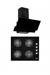Exep 2 Lı Sıyah Cam Ankastre Set Ed401-Eo320 - 1