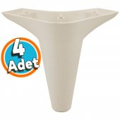 Mobilya Kanepe Sehpa Yatak Puf Koltuk Ayağı 12 cm Krem Baza Ayak (4 ADET) - 1