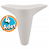 Mobilya Yatak Kanepe Sehpa Puf Koltuk Ayağı 12 cm Beyaz Baza Ayak (4 ADET) thumbnail 1
