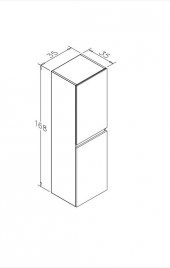Orka Terme 100 cm MDF Kaşmir Taş Banyo Dolabı Takımı ve Boy Dolabı - 5