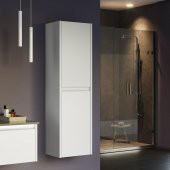 Orka Lisbon 40 cm MDF Mat Beyaz Banyo Boy Çamaşır Dolabı - 1
