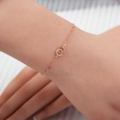 Gümüş Rose Birleşik Halkalar Kadın Kolye - 1