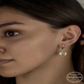 Swarovski Crystal Taşlı Gümüş Beyaz Sallantılı Kadın Küpe thumbnail 1