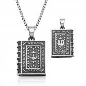 Gümüş Kare İçi Açılabilen Allah Muskalık Kolye thumbnail 1