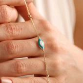 Göz Mineli Altın Zincir Bileklik Dorikalı thumbnail 1