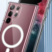 Samsung Galaxy S23 Ultra Kılıf Şeffaf Magsafe Kapak thumbnail 5