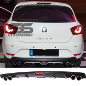 Seat İbiza Difüzör Arka Tampon Eki 4 Egzoz Çıkışlı Siyah - 1