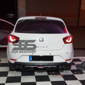 Seat İbiza Difüzör Arka Tampon Eki 4 Egzoz Çıkışlı Gri - 2