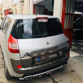 Renault Scenic Difüzör Arka Tampon Eki 4 Egzoz Çıkışlı Gri Tip - 2