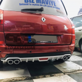 Renault Scenic Difüzör Arka Tampon Eki 4 Egzoz Çıkışlı Gri Tip - 4