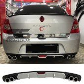 Renault Symbol Difüzör Arka Tampon Eki 4 Egzoz Çıkışlı Gri - 1