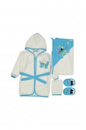 Bebek Havlu Kumaş Timsahlı Bornoz Set Miniworld Baby - 1