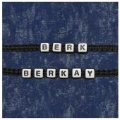 Siyah Renk Makrome Örme Kadın & Erkek İsim Yazılı İkili Bileklik - 1