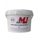 M1 ART Süper Akrilik Su Bazlı Mat  Boya BEYAZ  3.kg Ahşap  Tuval  Seramik  Duvar  Taş Hobi Dekor - 1