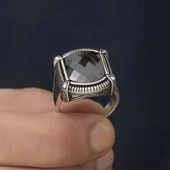 Gümüş Siyah Zirkon Taşlı Erkek Yüzük  SL4849 thumbnail 5