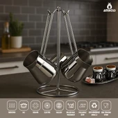 Amboss Stone 3 Parça Paslanmaz Çelik Cezve Seti - 1